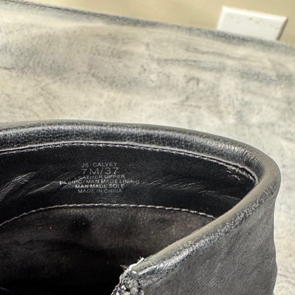 Jessica Simpson JS-Calvery Black Leather Ankle Bootie - Size 7 - VGUC - Picture 7 of 15